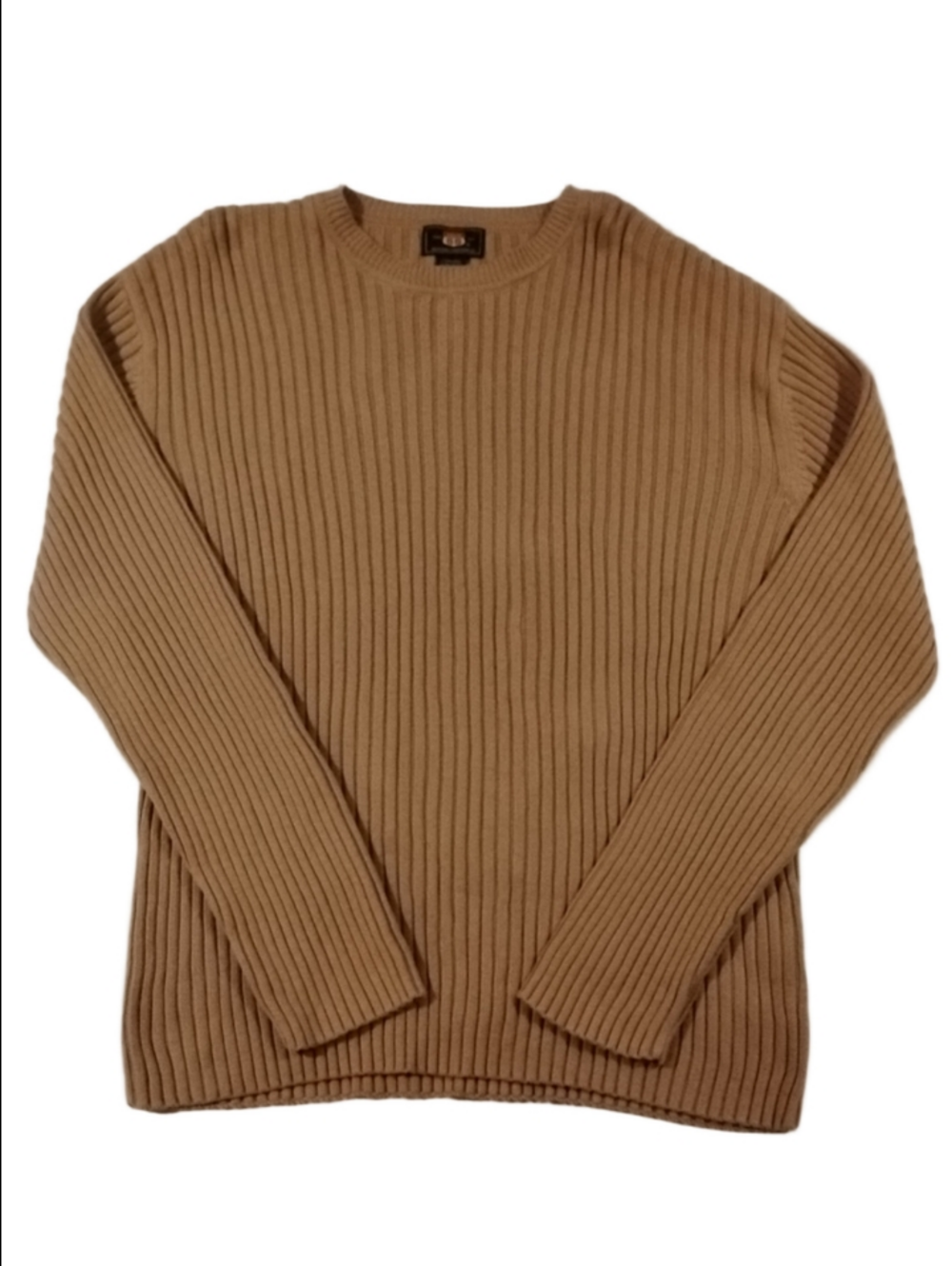 3/$20 Route 66 Men's Ribbed Crewneck Sweater - Camel/Tan